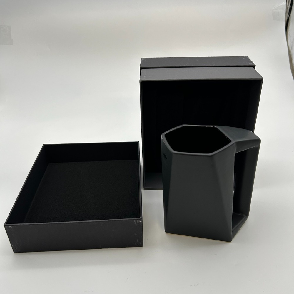 Tesla CyberStein Matte Black Limited Edition Ceramic Coffee Mug With Box